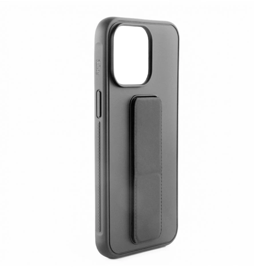 iLike Tylny pokrowiec Apple iPhone 14 Silikoninis dėklas with stand Juodas ILIAPP14SWSPB