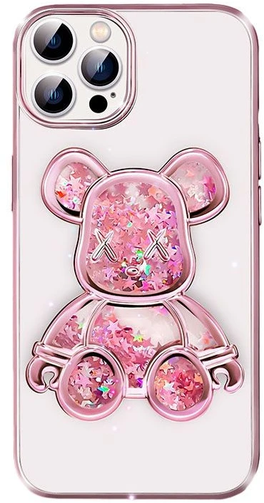 iLike Tylny pokrowiec Apple iPhone 15 Pro Max Silikoninis dėklas Print Desire Bear Rožinė (ILIAPP15PMPDBP)