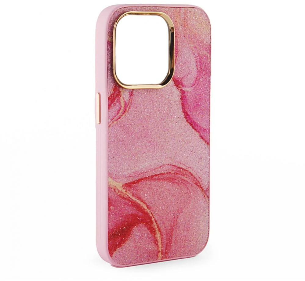 Dėklas „iLike“ galinis dangtelis Apple iPhone 15 su spauda ir pritaikytais deimantais, raudonas ILIAPP15PDDR