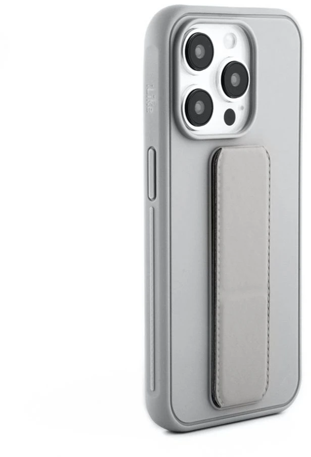 iLike Tylny pokrowiec Apple iPhone 15 Pro Silikoninis dėklas with stand Sidabrinis ILIAPP15PSWSS