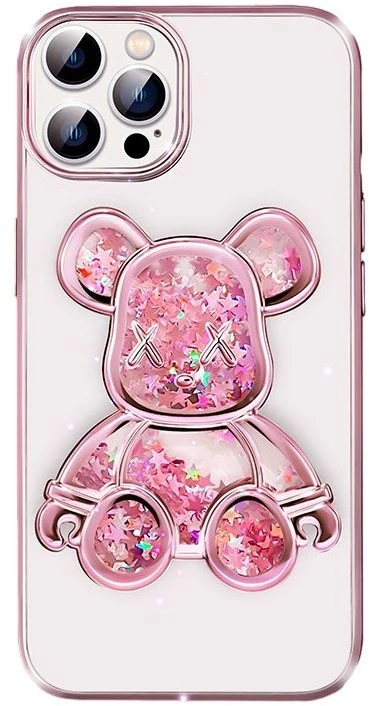 iLike Tylny pokrowiec Apple iPhone 15 Pro Max Silikoninis dėklas Print Desire Bear Rožinė (ILIAPP15PMPDBP)