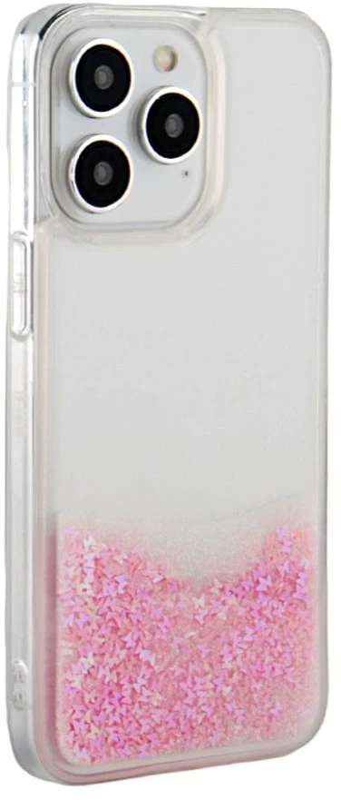 iLike Tylny pokrowiec Apple iPhone 15 Pro Silikoninis dėklas Vanduo Glitter Rožinė ILIAPP15PSWGP