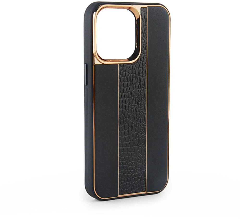 iLike Dėklas Tylny pokrowiec Apple iPhone 15 Odinis dėklas Customized Juodas ILIAPP15LCCB