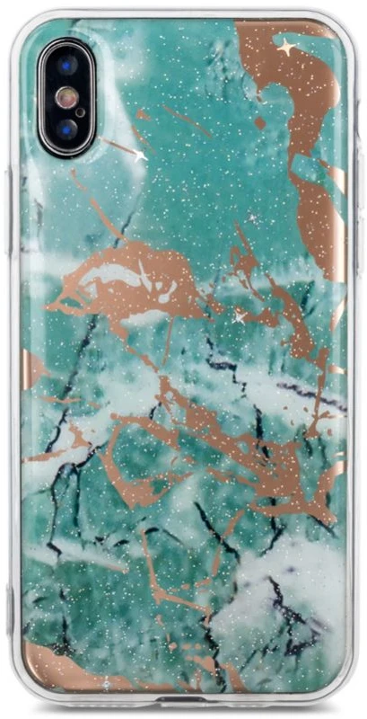 Dėklas iLike Apple iPhone X / iPhone XS Marmur case Žalias