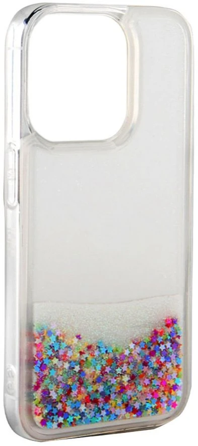 iLike Tylny pokrowiec Apple iPhone 15 Plus Silikoninis dėklas Vanduo Glitter Rainbow