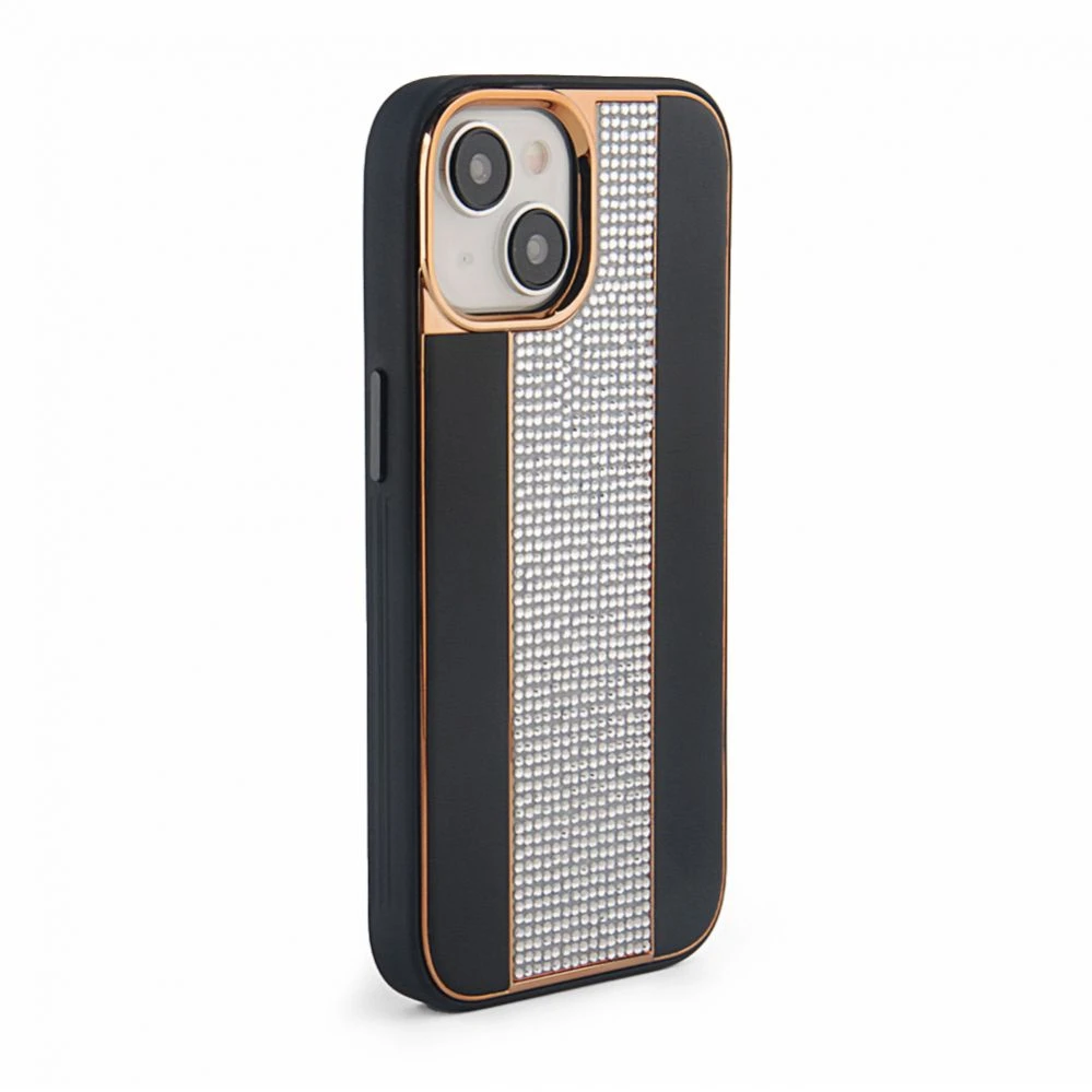 iLike Dėklas na telefon Tylny pokrowiec Apple iPhone 15 Diamonds and Odinis dėklas Juodas (ILIAPP15DLCB)