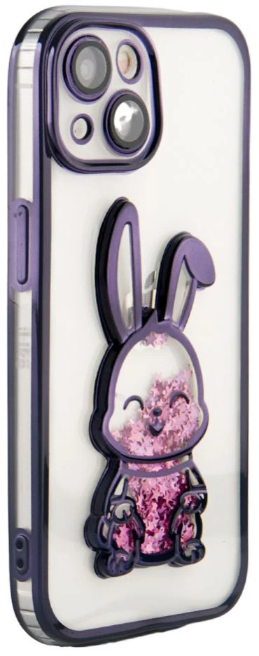 iLike Tylny pokrowiec Apple iPhone 15 Silikoninis dėklas Print Desire Rabbit Violetinė (ILIAPP15PDRPP)