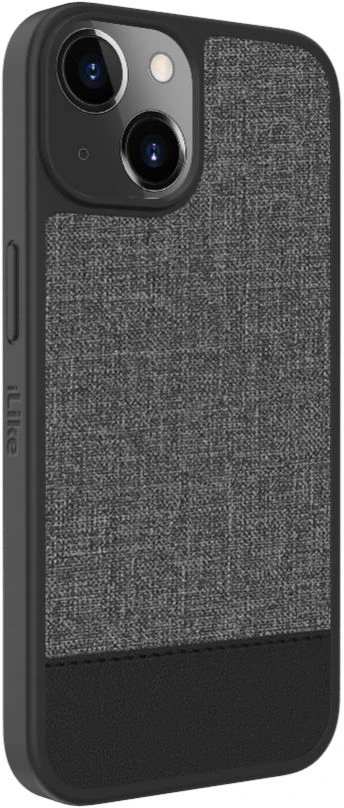 Dėklas „iLike Apple iPhone 14“ plastikinis odinis galinis dangtelis pilkas ILIAP14LWG