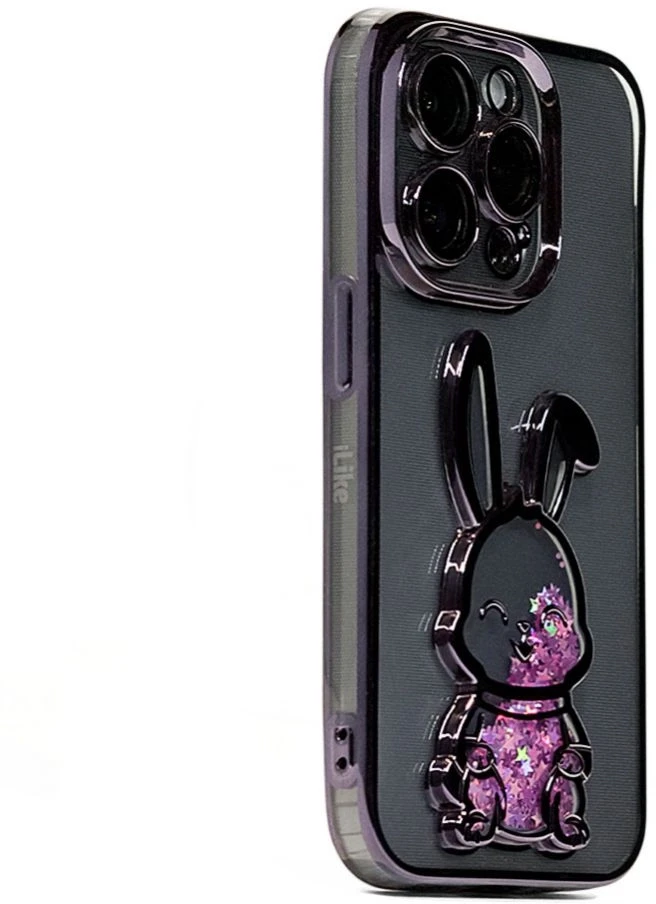 iLike Tylny pokrowiec Apple iPhone 14 Pro Max Silikoninis dėklas Print Desire Rabbit Violetinė ILIAPP14PMPDRP