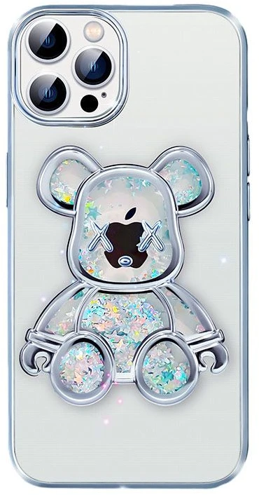 iLike Tylny pokrowiec Apple iPhone 14 Pro Silikoninis dėklas Print Desire Bear Sidabrinis ILIAPP14PPDBS