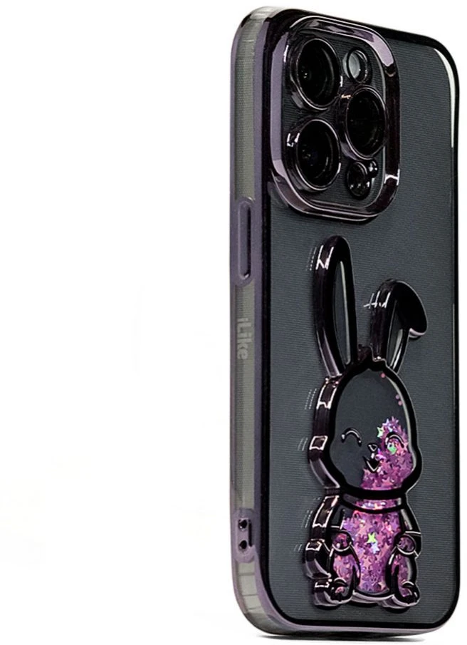 iLike Tylny pokrowiec Apple iPhone 15 Pro Silikoninis dėklas Print Desire Rabbit Violetinė ILIAPP15PPDRPP