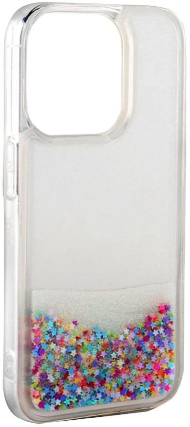 iLike Tylny pokrowiec Apple iPhone 14 Silikoninis dėklas Vanduo Glitter Rainbow ILIAPP14SWGR