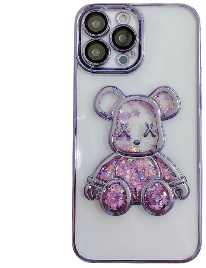 iLike Dėklas na telefon Tylny pokrowiec Apple iPhone 14 Pro Silikoninis dėklas Print Desire Bear Violetinė (ILIAPP14PPDBPR)