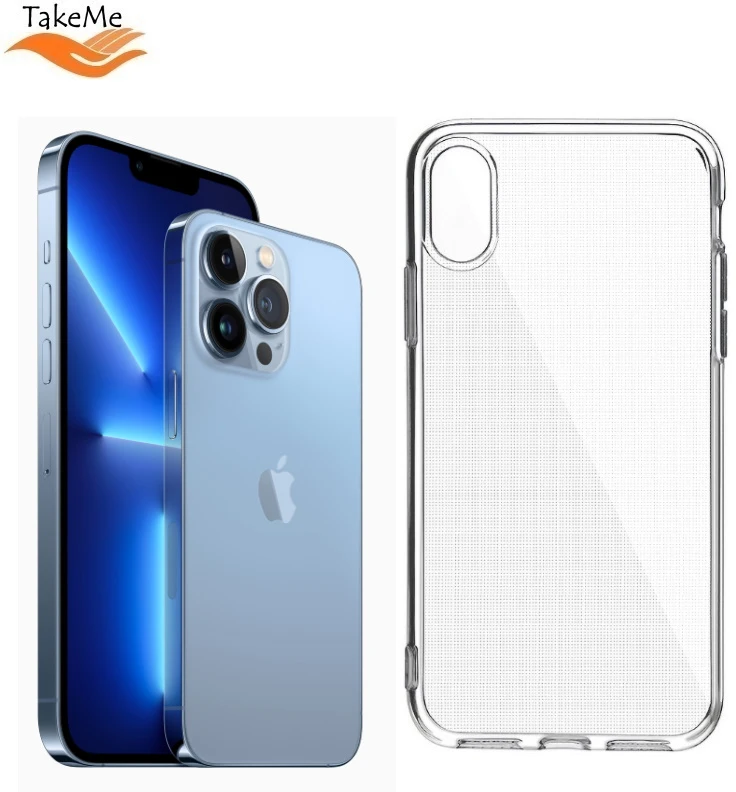 Pferd TakeMe Clear serijos skaidrus 2 mm plonas galinio dangtelio dėklas, skirtas Apple iPhone 13 Pro