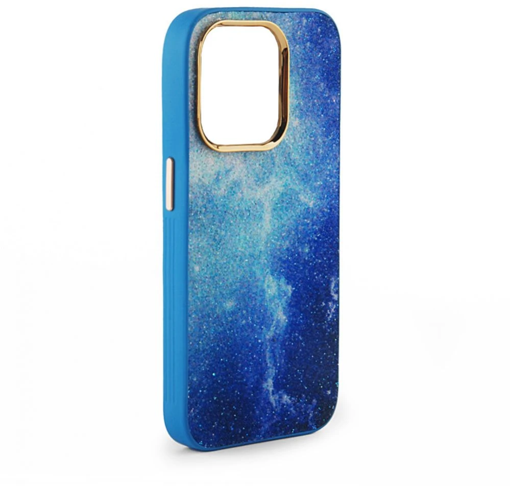 Dėklas „iLike“ galinis dangtelis Apple iPhone 14 su spauda ir pritaikytais deimantais Mėlyna ILIAPP14PDDBL