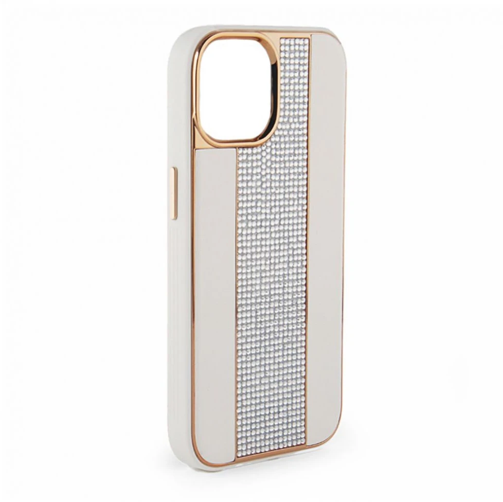 iLike Dėklas na telefon Tylny pokrowiec Apple iPhone 15 Pro Diamonds and Odinis dėklas Baltas ILIAPP15PDLCW