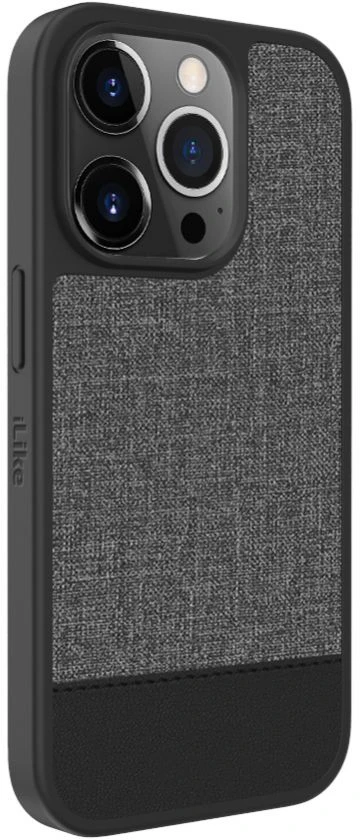 Dėklas „iLike Apple iPhone 14 Pro“ plastikinis odinis galinis dangtelis, rutulinis, ILIAP141LWG