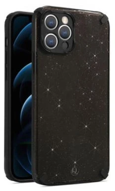 Dėklas iLike Apple IPHONE 12 PRO ARMOR GLITTER CASE Juodas