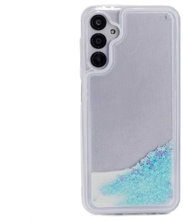 iLike Tylny pokrowiec Samsung Galaxy A34 5G Silikoninis dėklas Vanduo Glitter Mėlyna ILISAMA34SWGB