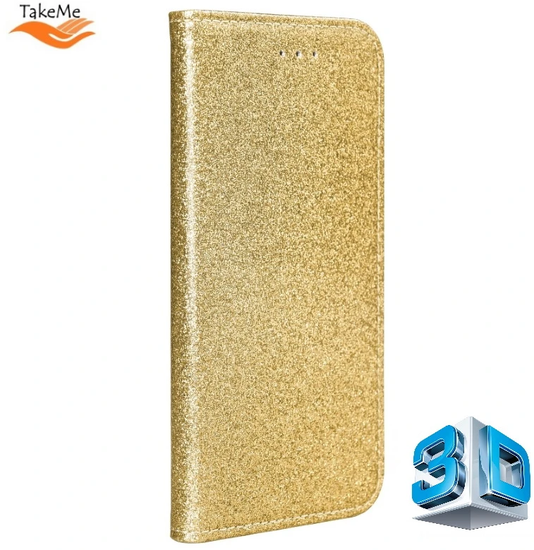 TakeMe 3D-Crystal Shine Magnetic Fix Book Dėklas, skirtas Samsung Galaxy S21 (G991B) Gold