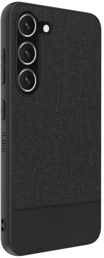 Dėklas iLike Samsung Galaxy S23 Plus plastikinis odinis galinis dangtelis Juodas ILISAM23PLBL
