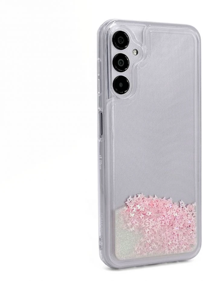 iLike Tylny pokrowiec Samsung Galaxy A14 5G Silikoninis dėklas Vanduo Glitter Rožinė ILISAMA14SWGP