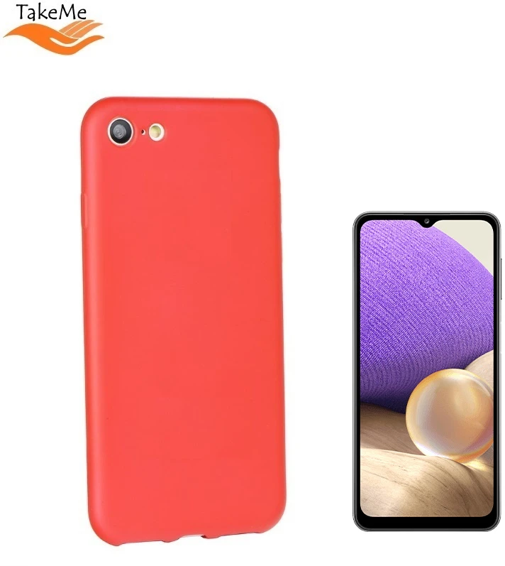 Pferd TakeMe Soft jausmas itin plonas matinis galinio dangtelio dėklas, skirtas Samsung Galaxy A32 (A326) 5G Raudona