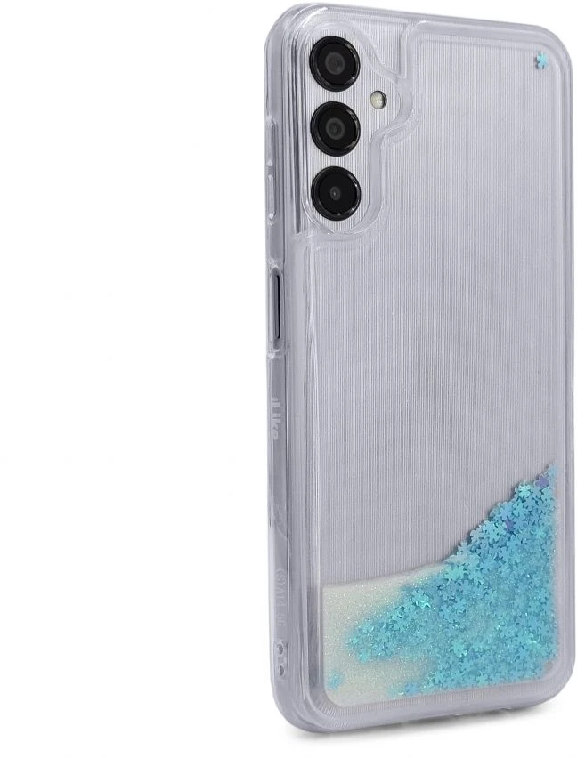 iLike Tylny pokrowiec Samsung Galaxy A14 5G Silikoninis dėklas Vanduo Glitter Mėlyna ILISAMA14SWGB