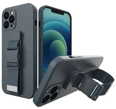 iLike Hurtel Rope dėklas su dirželiu skirtas Samsung Galaxy A22 5G, tamsiai mėlynas