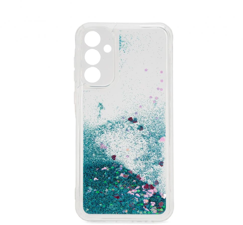 iLike Tylny pokrowiec Samsung Galaxy A35 Silikoninis dėklas Vanduo Glitter Mėlyna ILISAMA35WGB