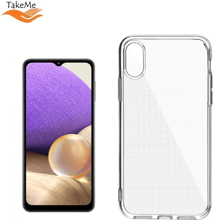 Pferd TakeMe „Clear“ serijos skaidrus 2 mm plonas galinio dangtelio dėklas, skirtas Samsung Galaxy A32 (A326) 5G