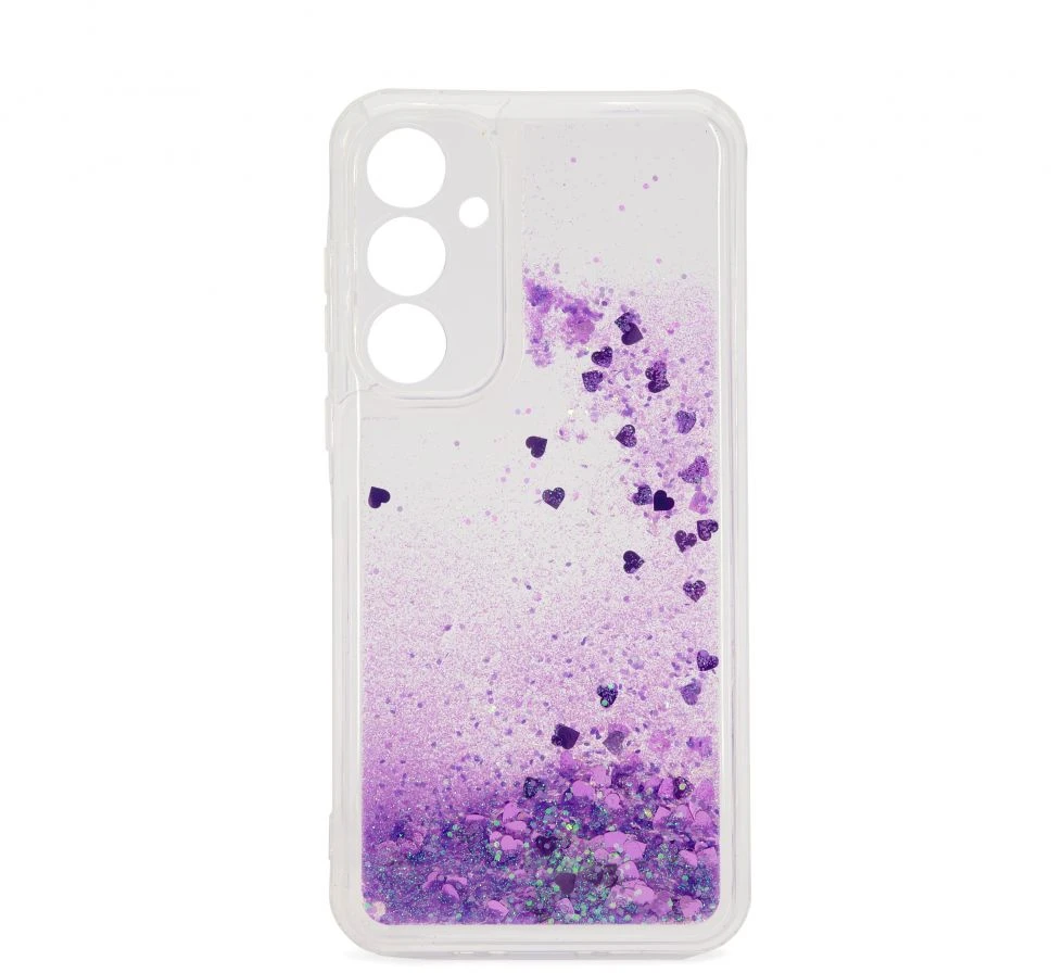 iLike Tylny pokrowiec Samsung Galaxy A35 Silikoninis dėklas Vanduo Glitter Violetinė ILISAMA35WGPU