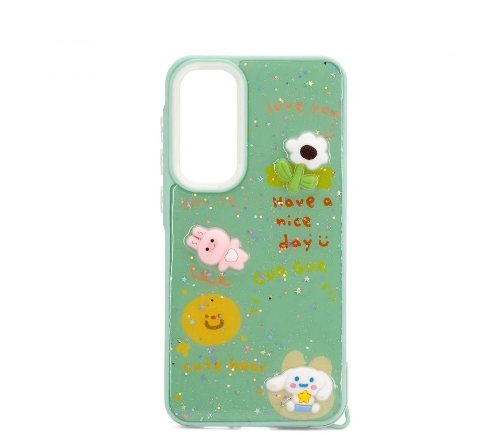 iLike galinis dangtelis Samsung Galaxy A55 EPOXY CARTOON DĖKLAS Light Žalias ILISAMA55ECCLG