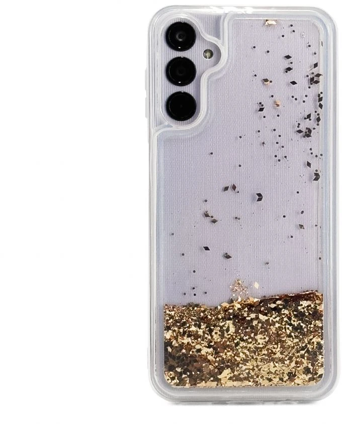 iLike Dėklas tylne Samsung Galaxy A34 5G Silikoninis dėklas Vanduo Glitter Gold (ILISAMA34SWGG)