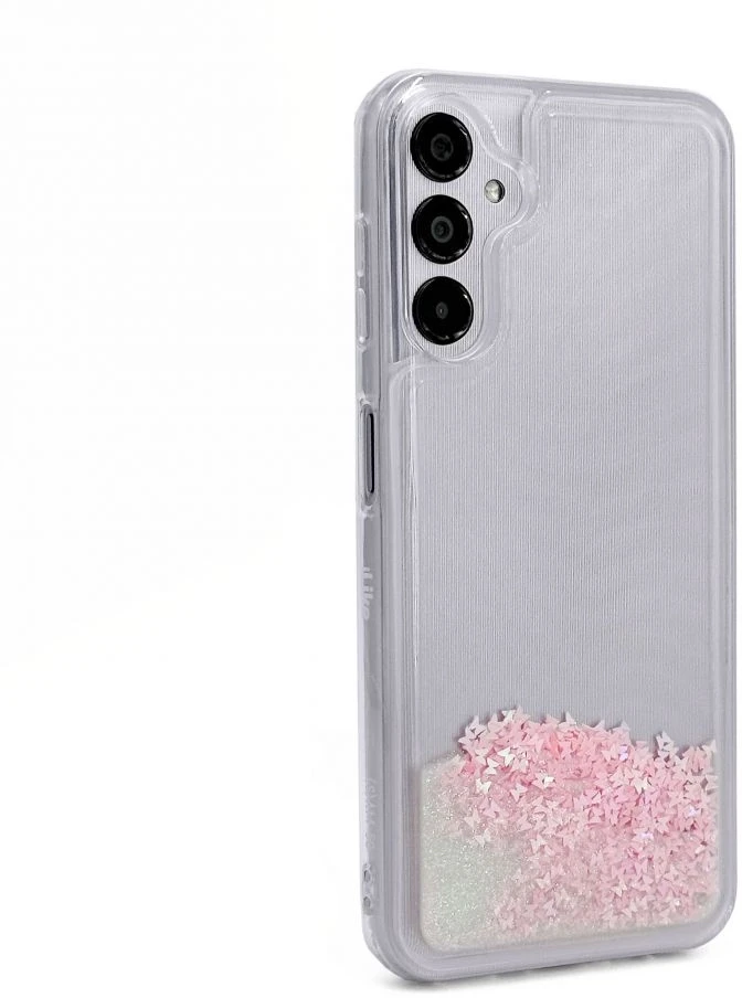 iLike Tylny pokrowiec Samsung Galaxy A14 5G Silikoninis dėklas Vanduo Glitter Rožinė ILISAMA14SWGP