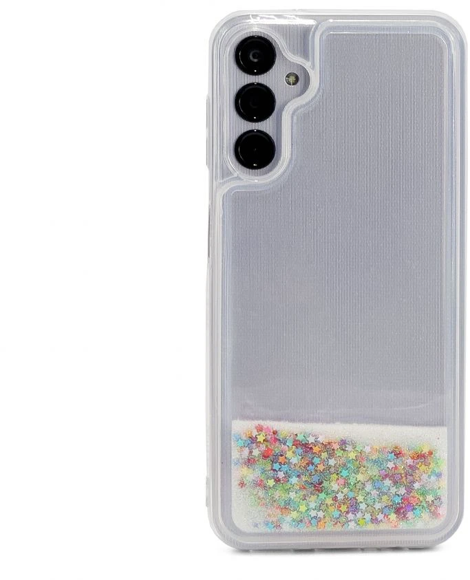 iLike Tył pokrywy Samsung Galaxy A34 5G Silikoninis dėklas Vanduo Glitter Rainbow ILISAMA34SWGR