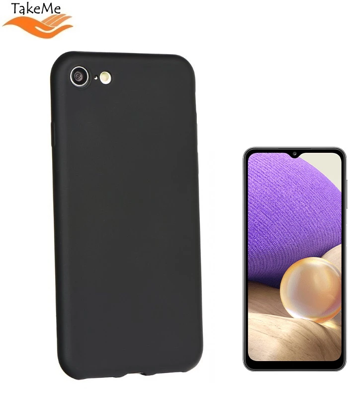 Pferd TakeMe Soft jausmas itin plonas matinis galinio dangtelio dėklas, skirtas Samsung Galaxy A32 (A326) 5G Juodas