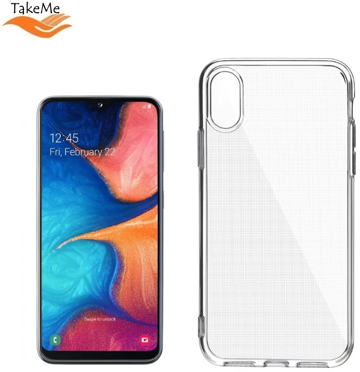 Pferd TakeMe „Clear“ serijos skaidrus 2 mm plonas galinio dangtelio dėklas, skirtas Samsung Galaxy A20e (A202F)