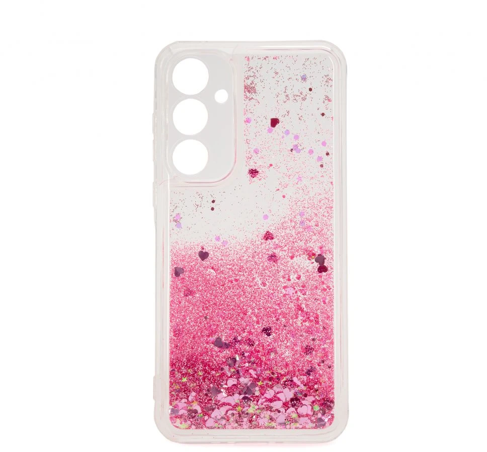 iLike Tylny pokrowiec Samsung Galaxy A35 Silikoninis dėklas Vanduo Glitter Rožinė ILISAMA35WGP