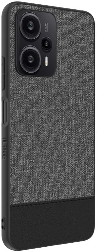 Dėklas iLike Xiaomi Redmi Note 12 / Poco X5 Plastic Leather Back Cover Gray