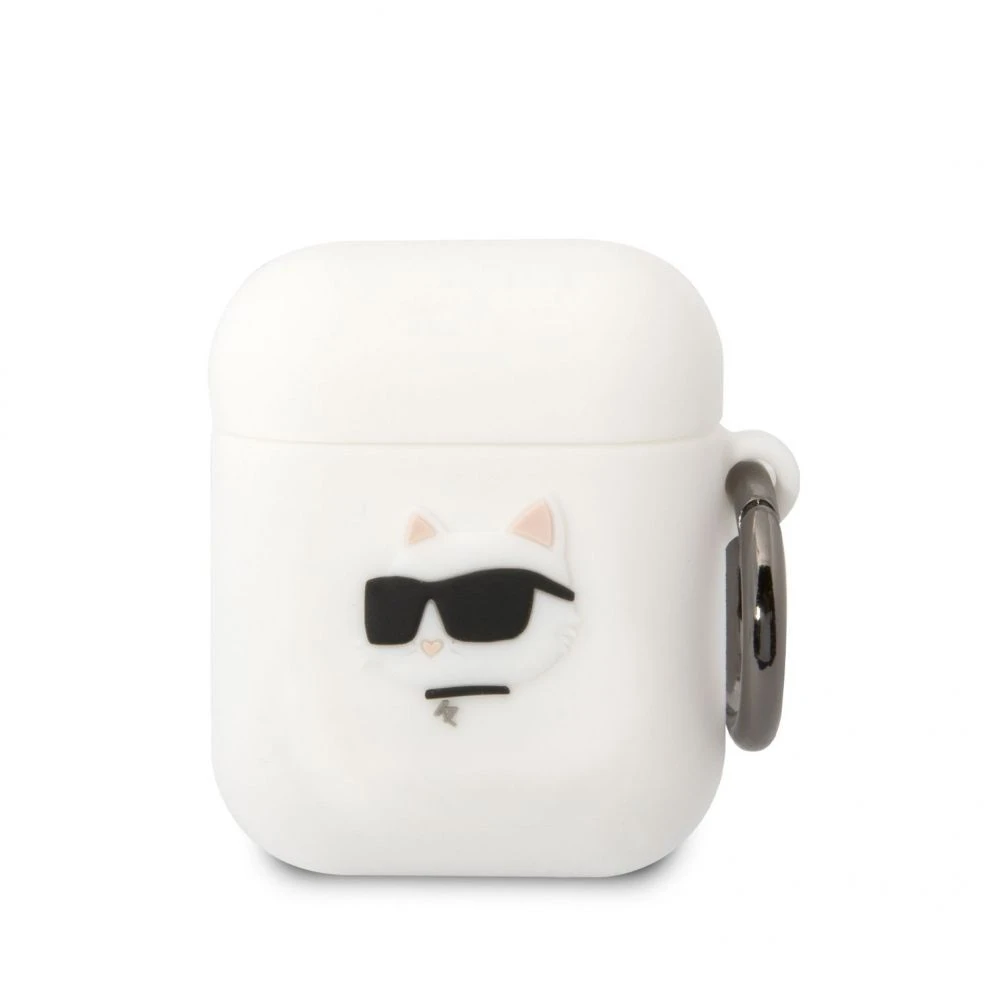 Dėklas Karl Lagerfeld KLA2RUNCHH AIRPODS 1/2 COVER Baltas/Baltas SILICONE CHUPETTE HEAD 3D