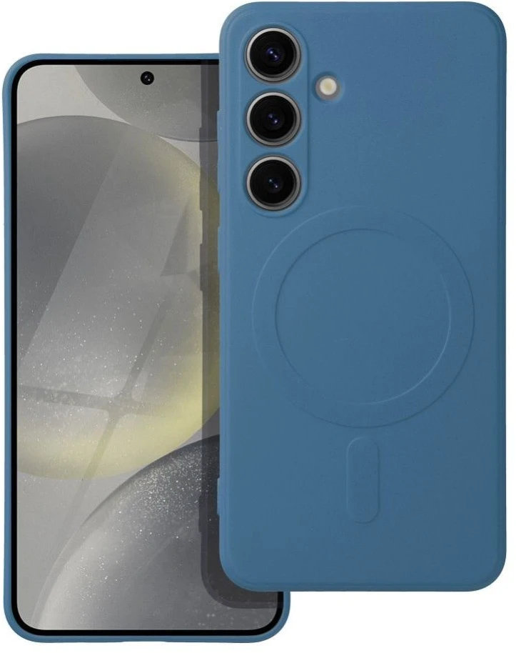 Oem SILICONE MAG COVER dėklas suderinamas su MagSafe skirtas Samsung Galaxy S24 mėlynos spalvos
