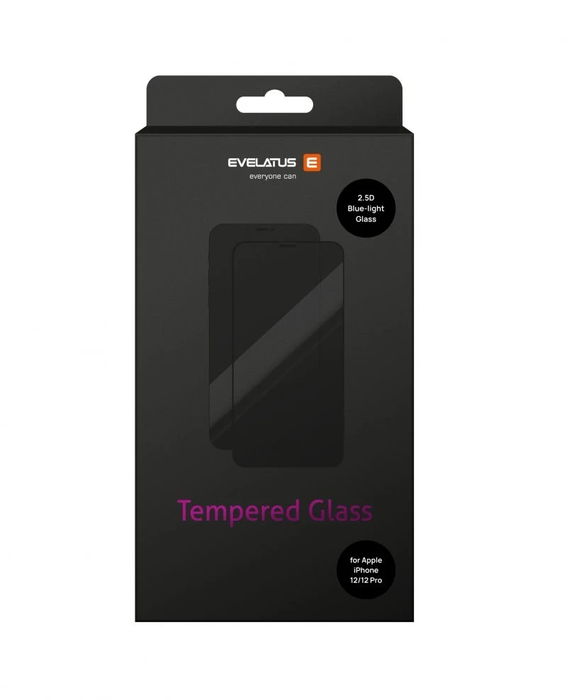 Evelatus Apsauginis stiklas Apple iPhone 12/12 Pro 0.33 Flat Clear Glass Japan Glue Anti-Static EVEAIP12M