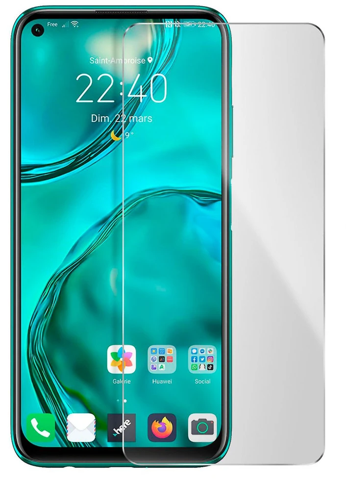 Evelatus Huawei Apsauginis stiklas Huawei P40 lite 0.33 Flat Clear Glass Japan Glue Anti-Static EVE38595