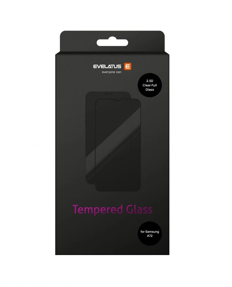 Evelatus Apsauginis stiklas Samsung Galaxy A72 4G / A72 5G 2.5D Full Cover Japan Glue Glass Anti-Static (kod produktu: ESGA724GSPFCCTG)