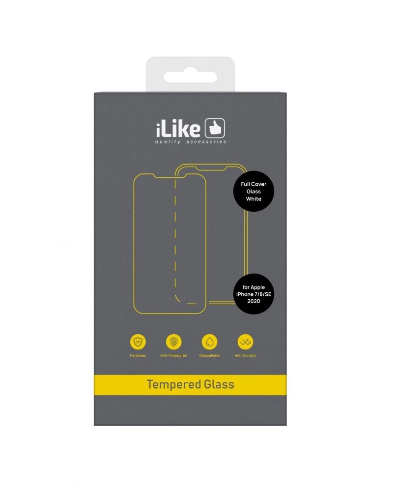 iLike Apsauginis stiklas Apple iPhone 7/8/SE 2020/SE 2022 3D Full Cover Glass (II78SE3DFCGW)