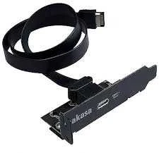 Akasa žemo profilio PCI laikiklio adapteris, USB 3.1 Type C - juodas