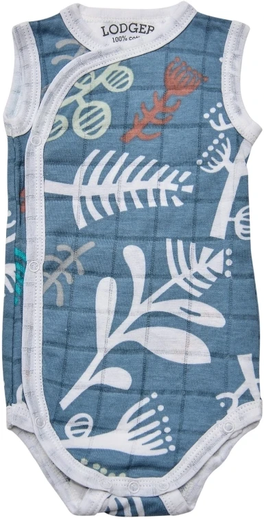 Cocoon Sale! Lodger Romper Botanimal cotton sleeveless bodysuit Ocean 68 cm RF 074_68