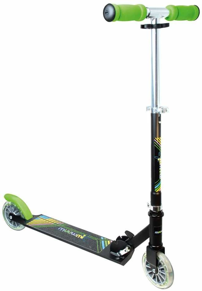 Muuwmi Aliuminio Scooter NEON skrejritenis 125 mm ar gaismiņām AU 102