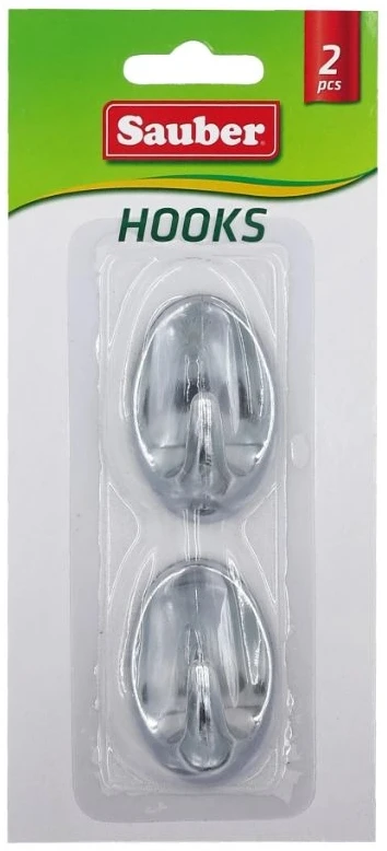 PNY Sauber Kabliukai 2vnt 3x4,7cm, ovalios sidabras